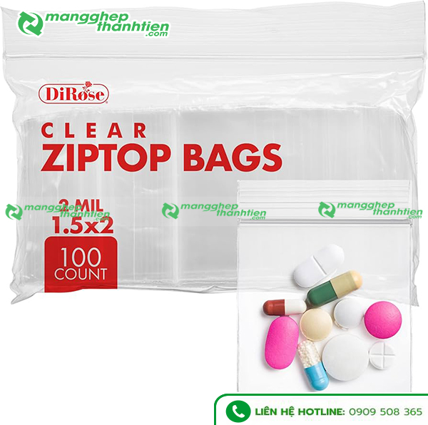 T&uacute;i zipper trong suốt gi&uacute;p chia thuốc theo từng ng&agrave;y