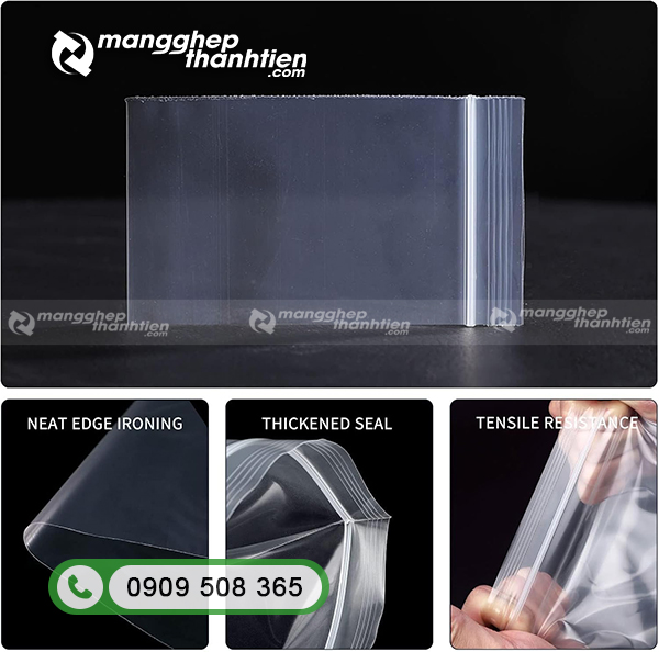 Túi zip chỉ trắng cấu trúc chắc chắn