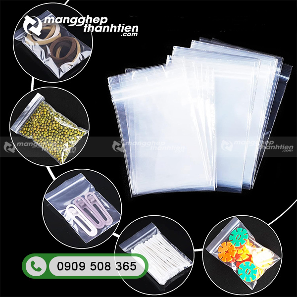 Túi zip chỉ trắng đóng gói quà tặng và đồ handmade thẩm mỹ