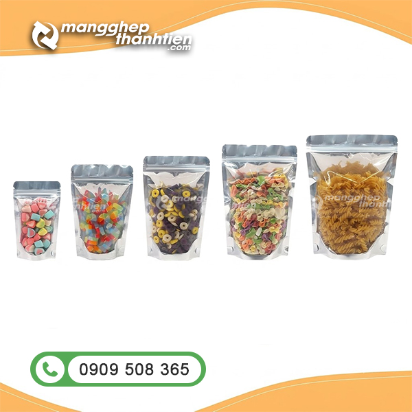 T&uacute;i zip bạc đựng b&aacute;nh kẹo cao cấp