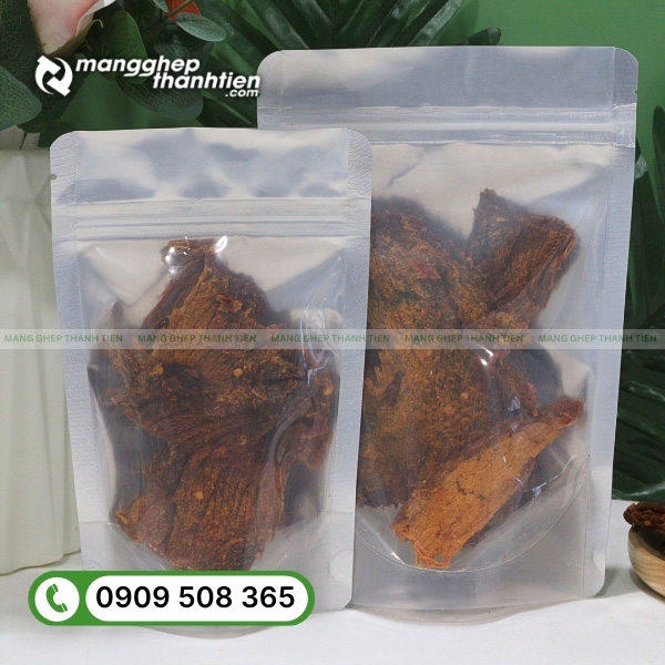 T&uacute;i zip 1 mặt bạc, 1 mặt trong suốt