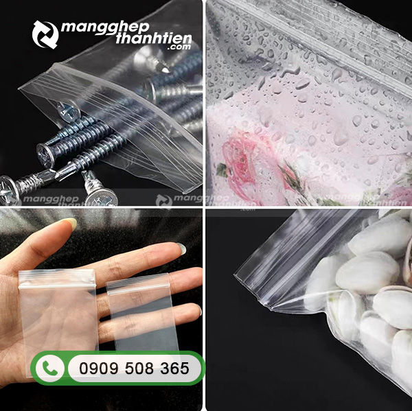 Túi zip chỉ trắng trong suốt giúp quan sát rõ sản phẩm bên trong