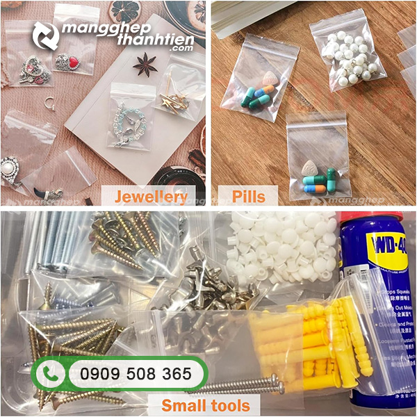 Túi zip chỉ trắng được ứng dụng rộng rãi trong nhiều lĩnh vực