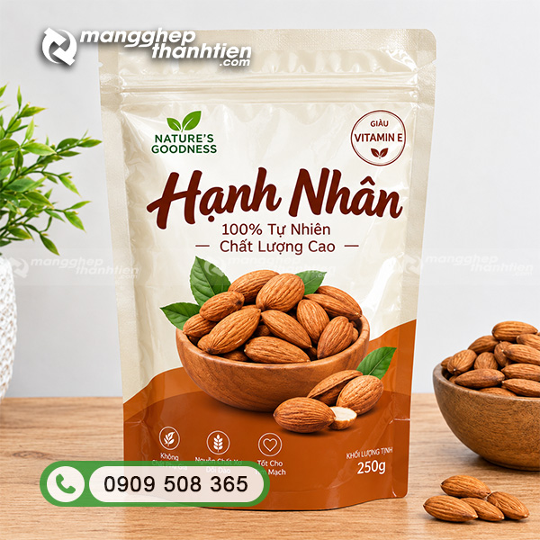 Mẫu bao b&igrave; t&uacute;i zipper đựng hạnh nh&acirc;n đẹp