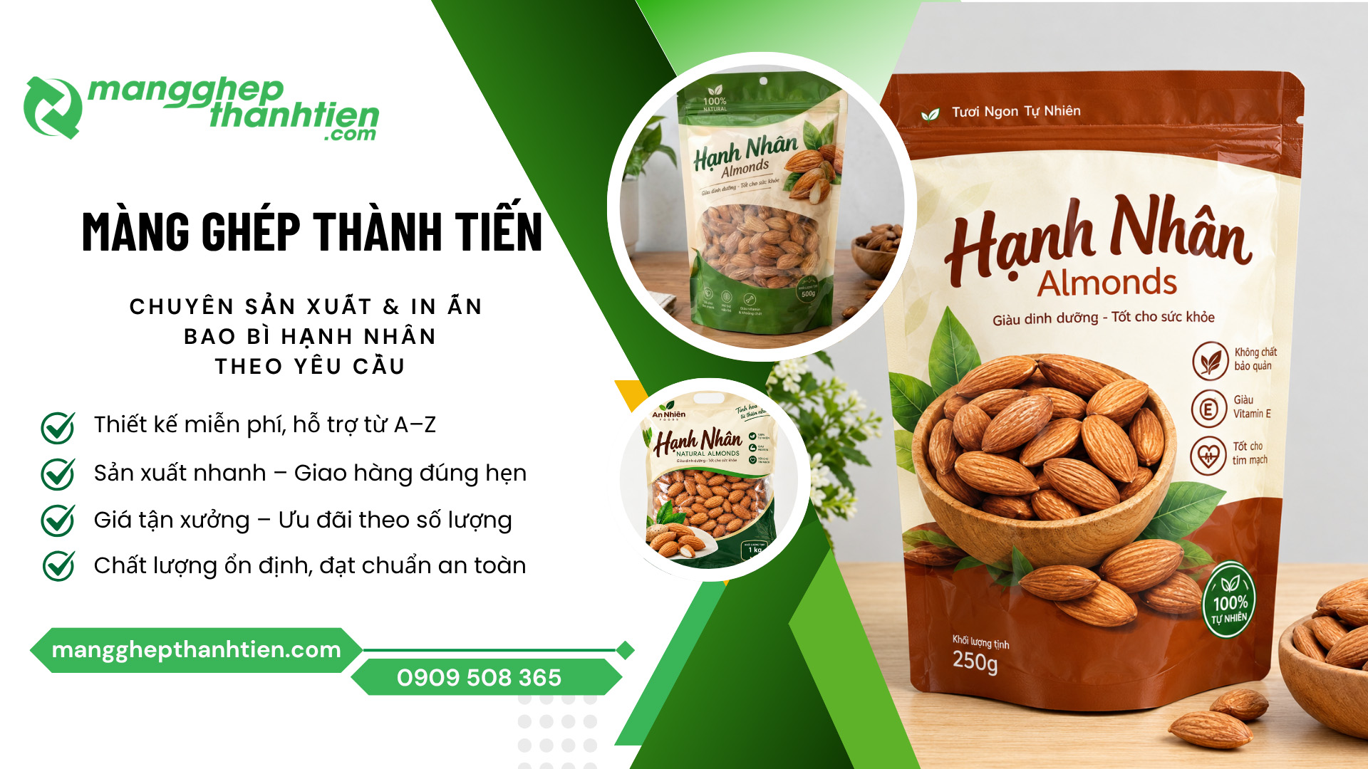 Xưởng sản xuất v&agrave; in bao b&igrave; hạnh nh&acirc;n theo y&ecirc;u cầu tại TPHCM v&agrave; H&agrave; Nội
