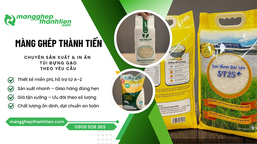 Cơ sở sản xuất, in ấn t&uacute;i đựng gạo theo y&ecirc;u cầu TPHCM