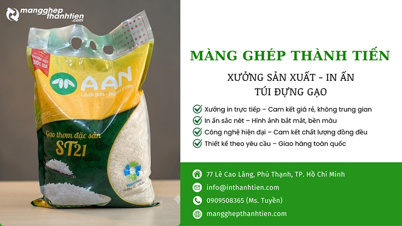 Xưởng sản xuất, in ấn t&uacute;i đựng gạo theo y&ecirc;u cầu TPHCM