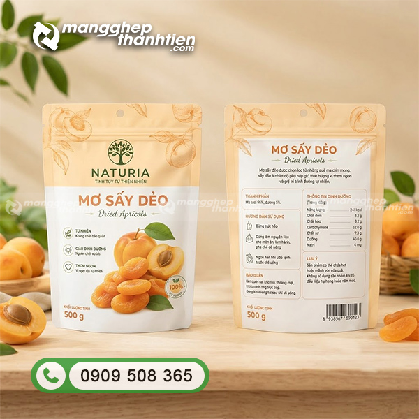 In bao b&igrave; đựng mơ sấy dẻo theo y&ecirc;u cầu