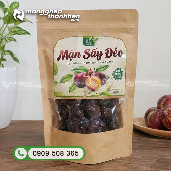 T&uacute;i zip giấy đựng mận sấy dẻo