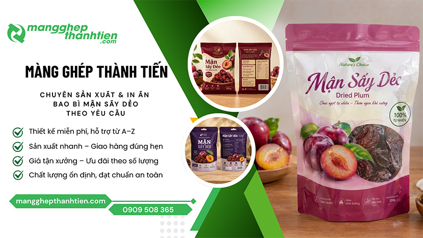 Cơ sở sản xuất v&agrave; in ấn bao b&igrave; mận sấy tại HCM