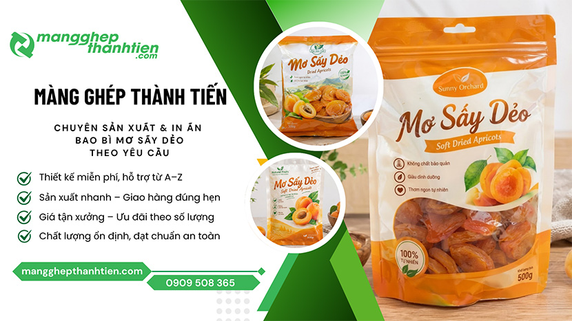 Cơ sở sản xuất v&agrave; in ấn bao b&igrave; mơ sấy tại HCM