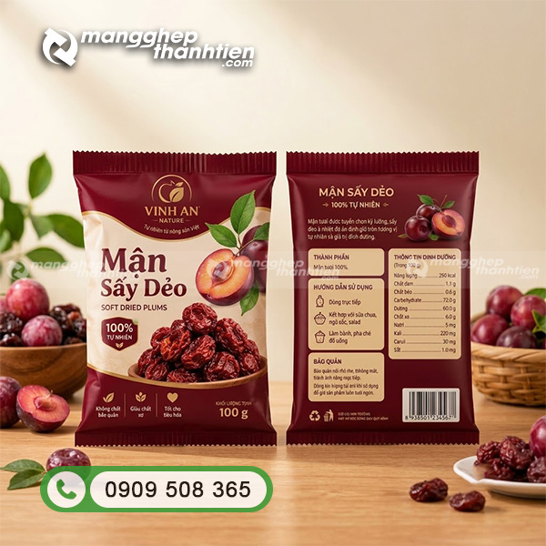 Bao b&igrave; mận sấy tăng nhận diện thương hiệu v&agrave; gi&aacute; trị sản phẩm