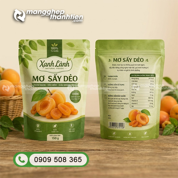 Mẫu in bao b&igrave; đựng mơ sấy dẻo bắt mắt