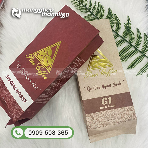 Mẫu in t&uacute;i 8 cạnh đựng c&agrave; ph&ecirc;