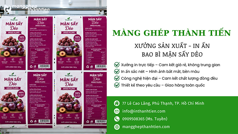 Xưởng sản xuất v&agrave; in bao b&igrave; mận sấy theo y&ecirc;u cầu tại TP.HCM, H&agrave; Nội