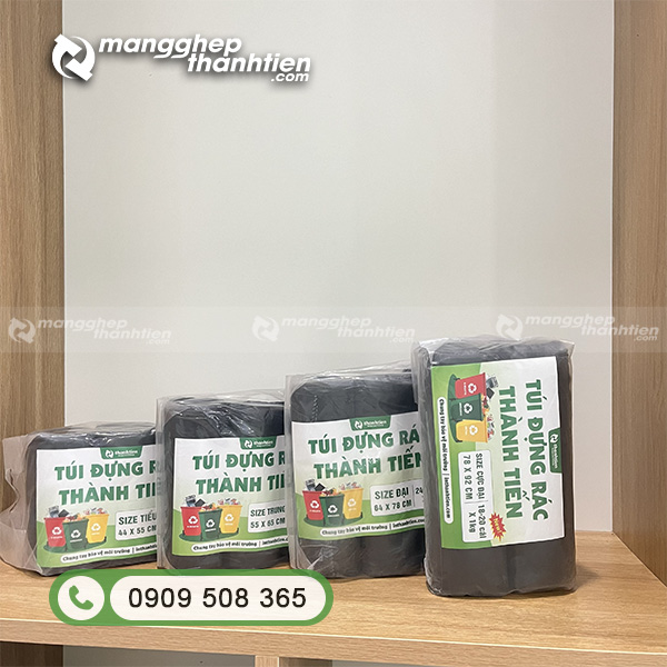 K&iacute;ch thước t&uacute;i r&aacute;c cuộn m&agrave;u đen d&ugrave;ng cho th&ugrave;ng r&aacute;c gia đ&igrave;nh