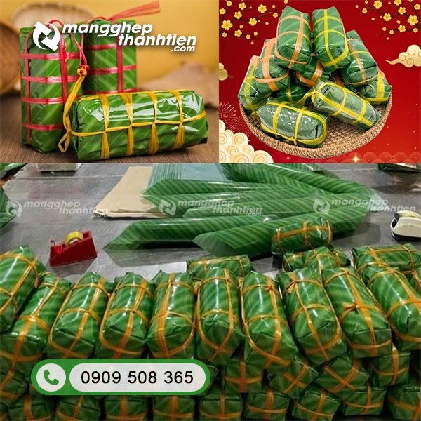 Cuộn lá chuối giả chuyên dùng gói bánh chưng Tết