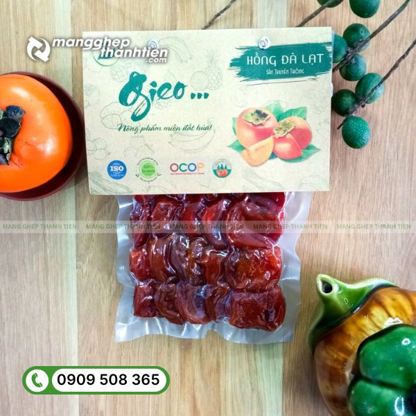 Bao bì hút chân không trái cây sấy dẻo giúp kéo dài thời gian bảo quản.