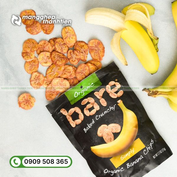 Bao bì trái cây sấy in logo thương hiệu nổi bật, tăng độ nhận diện sản phẩm.