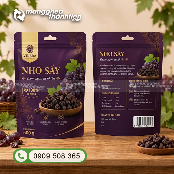 Mẫu in bao b&igrave; nho sấy th&agrave;nh phẩm sắc n&eacute;t đạt ti&ecirc;u chuẩn