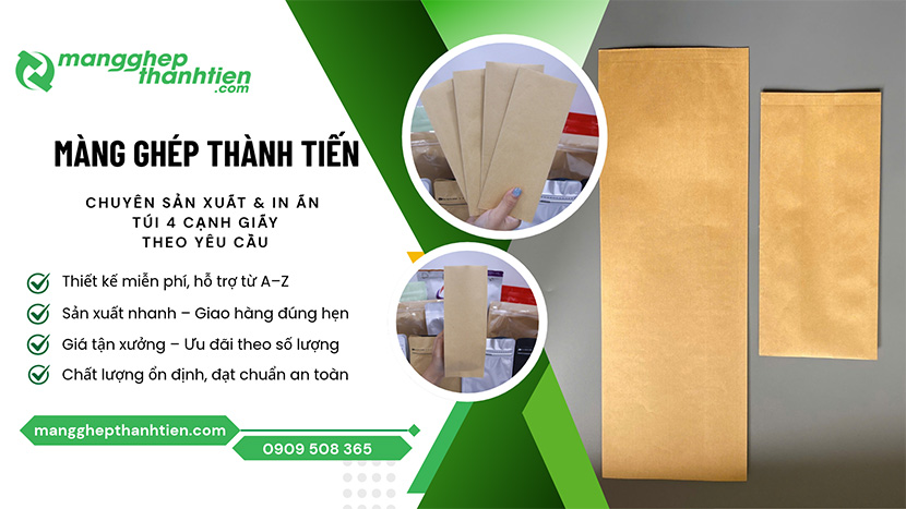 Cơ sở sản xuất và in túi 4 cạnh giấy giá tốt TPHCM