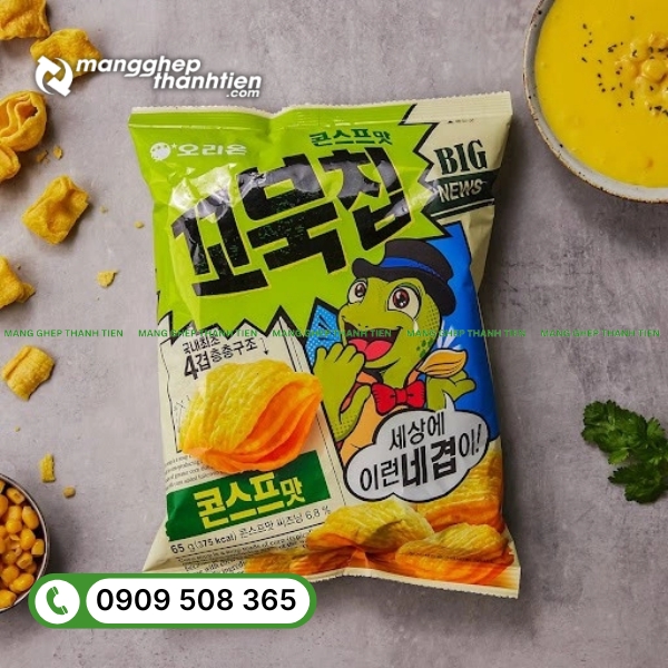 Bao b&igrave; b&aacute;nh snack in ấn sắc n&eacute;t, m&agrave;u đẹp v&agrave; bền theo y&ecirc;u cầu