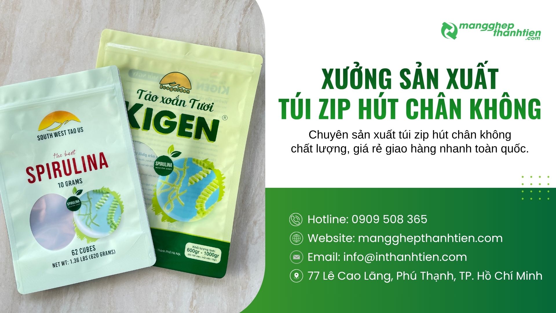 In túi zip hút chân không số lượng lớn