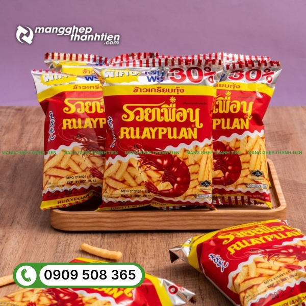 Mẫu bao b&igrave; b&aacute;nh snack đẹp, thiết kế thu h&uacute;t, m&agrave;u sắc nổi bật