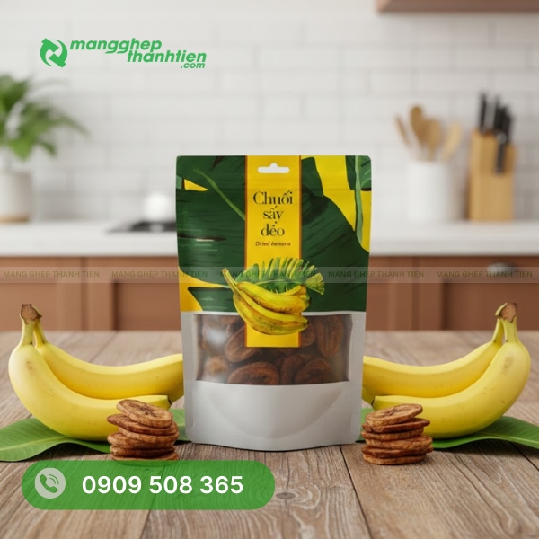 Bao b&igrave; đựng chuối sấy thiết kế tiện lợi, ph&ugrave; hợp đ&oacute;ng g&oacute;i v&agrave; trưng b&agrave;y b&aacute;n lẻ