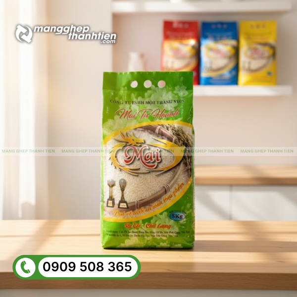 Bao b&igrave; gạo chất liệu m&agrave;ng gh&eacute;p bền chắc, chống ẩm