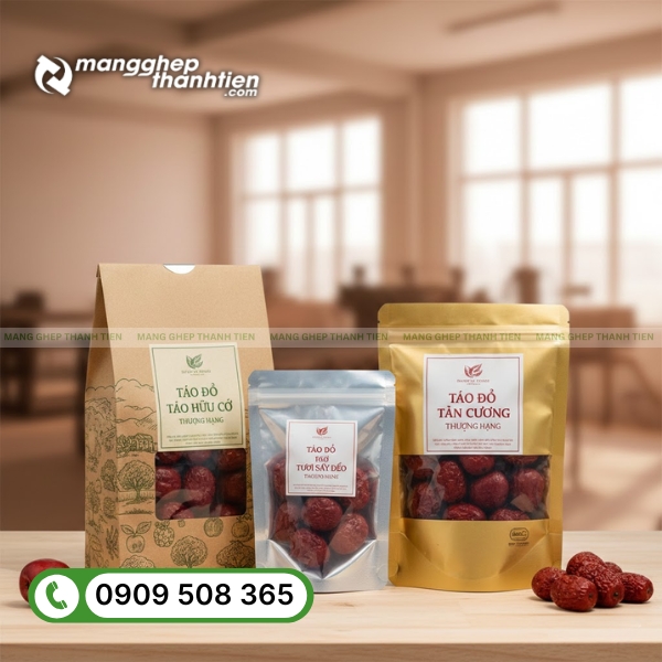 Bao b&igrave; đựng t&aacute;o đỏ đạt chuẩn an to&agrave;n thực phẩm, thiết kế chuy&ecirc;n nghiệp