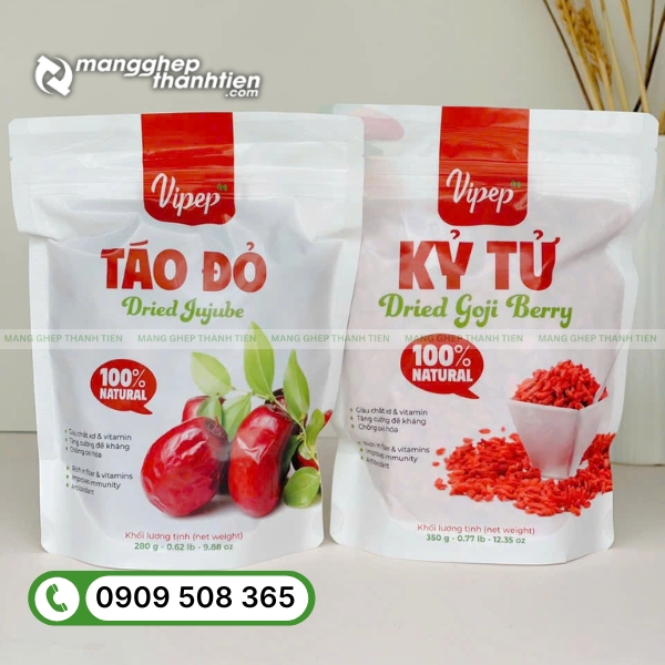 Cấu tạo t&uacute;i đựng t&aacute;o đỏ nhiều lớp m&agrave;ng gh&eacute;p chống ẩm, chống oxy h&oacute;a