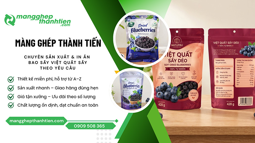 Cơ sở sản xuất và in ấn bao bì việt quất sấy tại HCM và HN