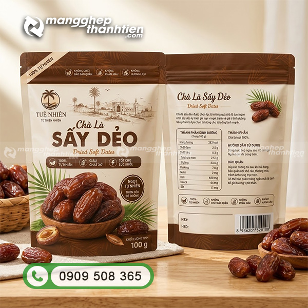 Bao b&igrave; đựng ch&agrave; l&agrave; sấy dẻo in ấn theo y&ecirc;u cầu
