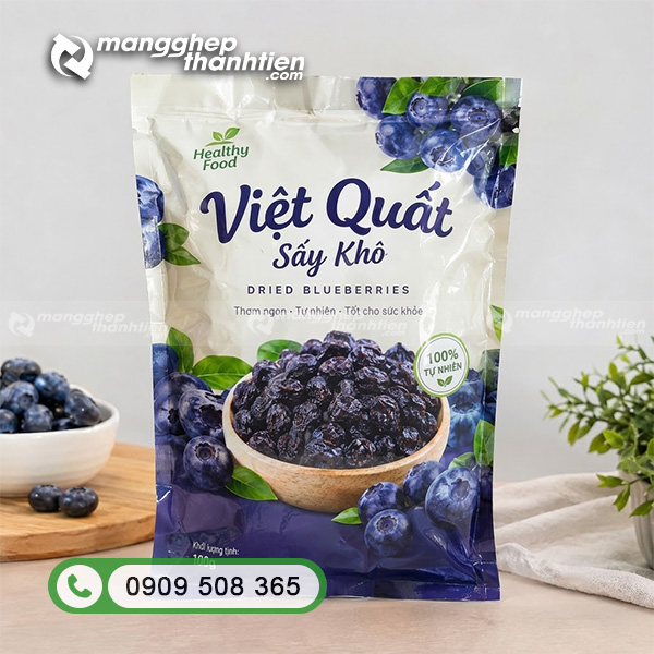 Túi đựng việt quất sấy chống ẩm, an toàn thực phẩm 