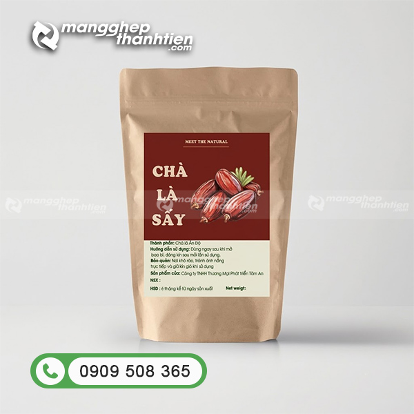 T&uacute;i zip giấy đựng ch&agrave; l&agrave; sấy dẻo