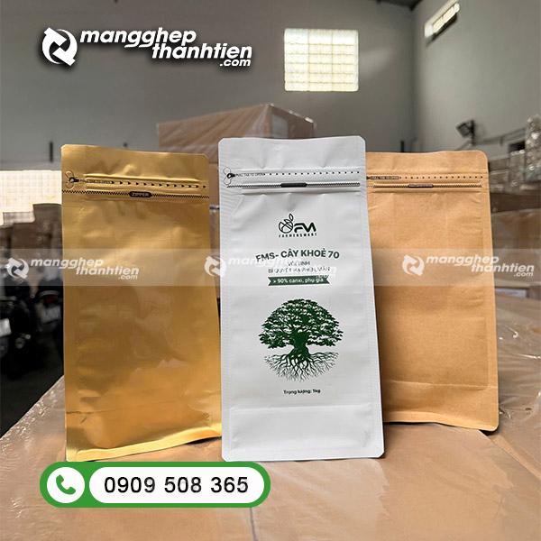 T&uacute;i zip 8 cạnh m&agrave;ng gh&eacute;p phức hợp