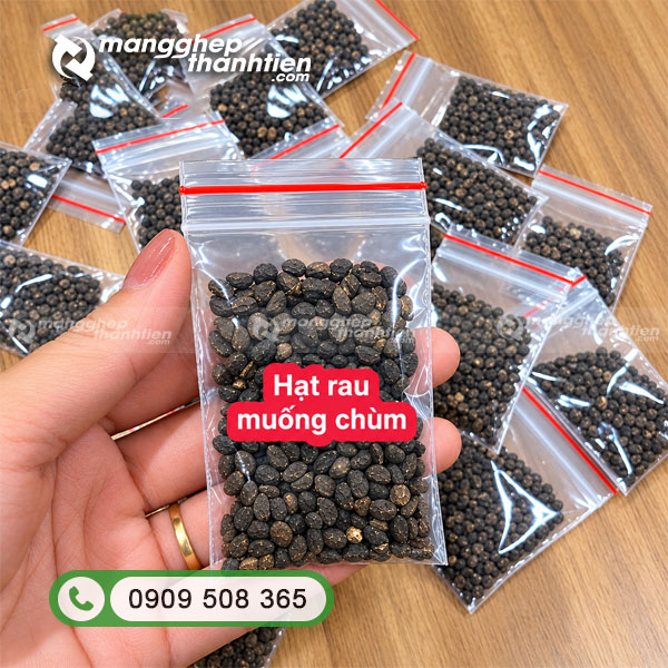T&uacute;i zip chỉ đỏ d&ugrave;ng để chứa hạt giống