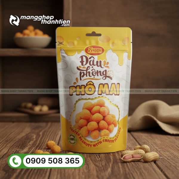 Bao b&igrave; đậu phộng in sắc n&eacute;t bằng c&ocirc;ng nghệ in ống đồng