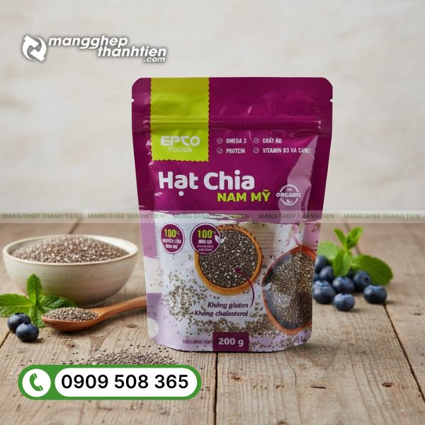 Bao b&igrave; đựng hạt chia in ấn sắc n&eacute;t, thiết kế chuy&ecirc;n nghiệp