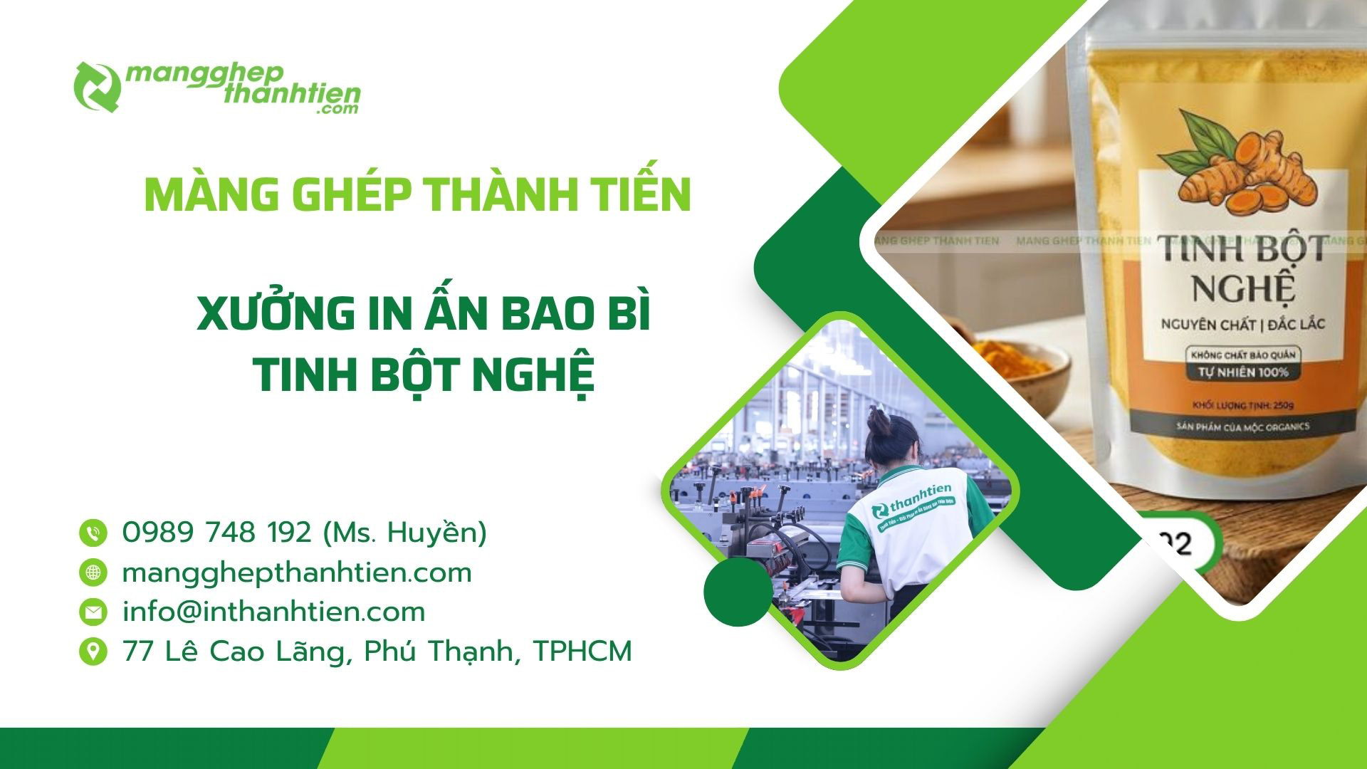 Xưởng Sản Xuất Bao B&igrave; Đựng Tinh Bột Nghệ Theo Y&ecirc;u Cầu