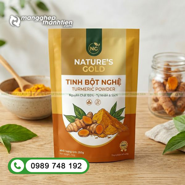 In bao b&igrave; tinh bột nghệ c&ocirc;ng nghệ cao m&agrave;u sắc sắc n&eacute;t