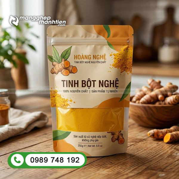 Mẫu bao b&igrave; tinh bột nghệ đẹp thiết kế chuy&ecirc;n nghiệp