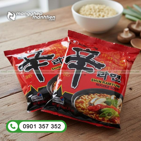Bao b&igrave; m&igrave; t&ocirc;m thiết kế gọn nhẹ, ph&ugrave; hợp đ&oacute;ng g&oacute;i tự động