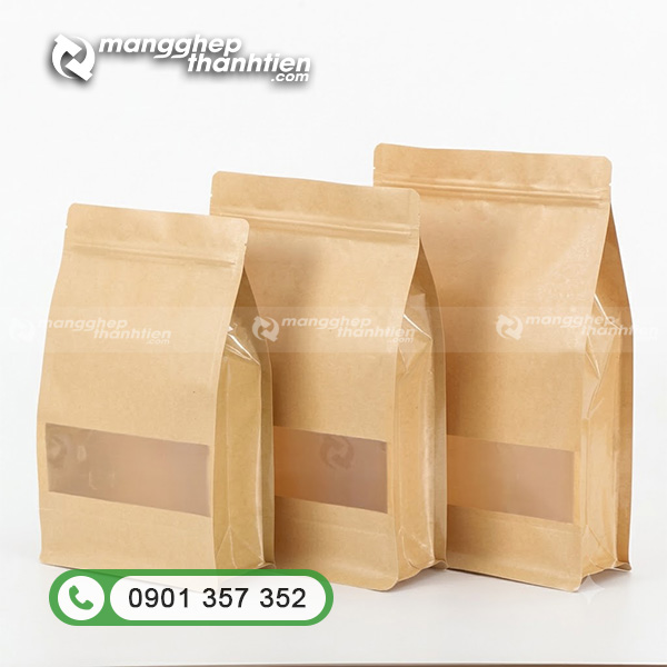 T&uacute;i zip 8 cạnh c&oacute; cửa sổ.