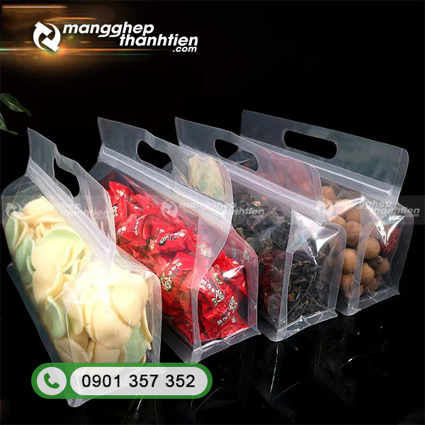 T&uacute;i zip 8 cạnh đ&aacute;y vu&ocirc;ng được sử dụng để đ&oacute;ng g&oacute;i nhiều loại sản phẩm