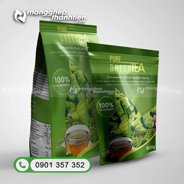 T&uacute;i zip 8 cạnh đ&aacute;y vu&ocirc;ng đựng tr&agrave;.