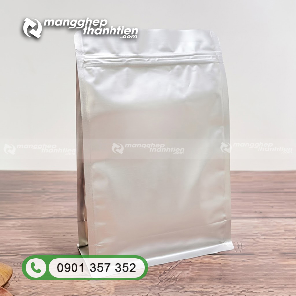 T&uacute;i zip nh&ocirc;m 8 cạnh sử dụng cấu tr&uacute;c m&agrave;ng gh&eacute;p c&oacute; lớp nh&ocirc;m