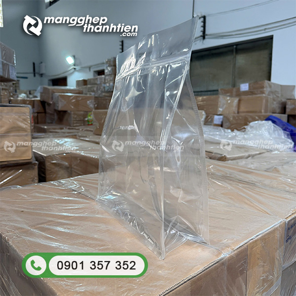 T&uacute;i zip trong suốt 8 cạnh đ&aacute;y vu&ocirc;ng