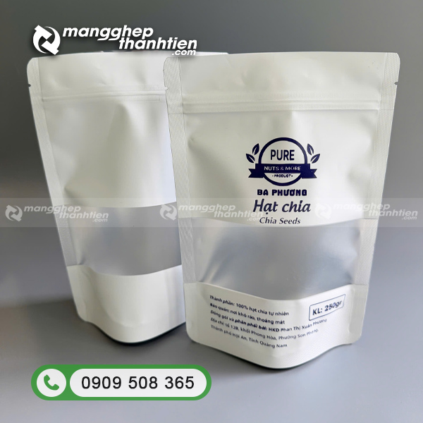T&uacute;i zip 2 mặt sữa đ&aacute;y đứng tiện lợi
